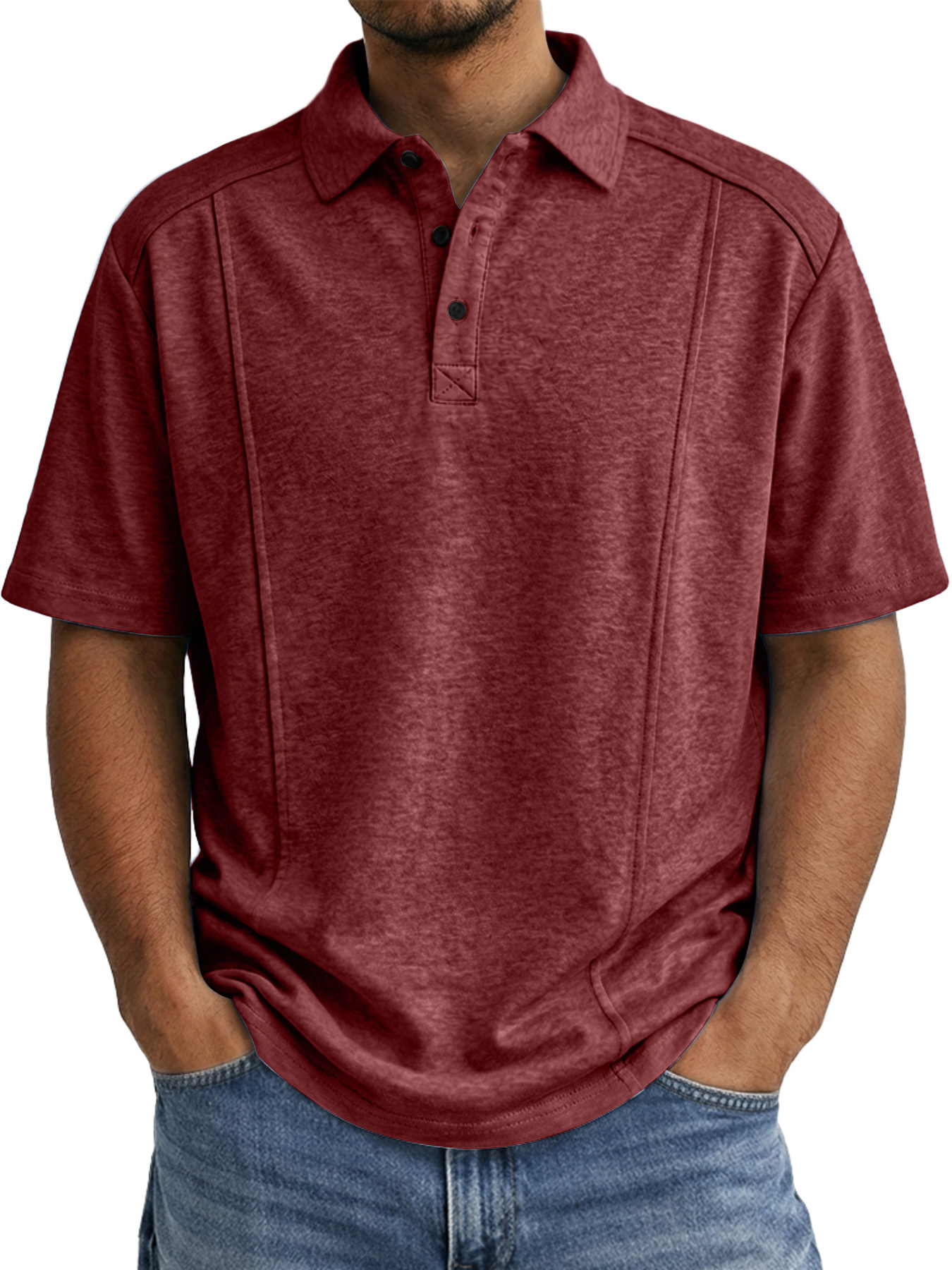 Men's Everyday Minimalist Deconstructed Design Casual Short-sleeved Polo Shirt