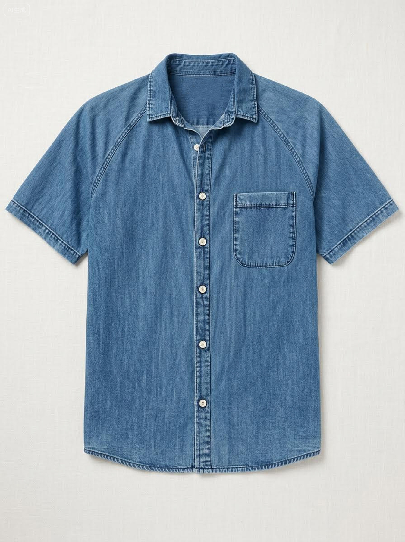 Men's Retro Raglan Pocket Casual Short-Sleeve Shirt