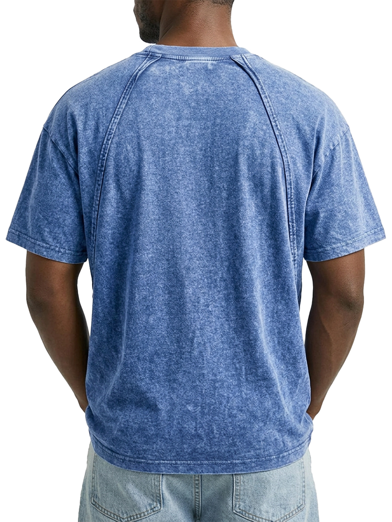 Men's Retro Crew Neck Raglan Design Casual Short-Sleeve T-Shirt