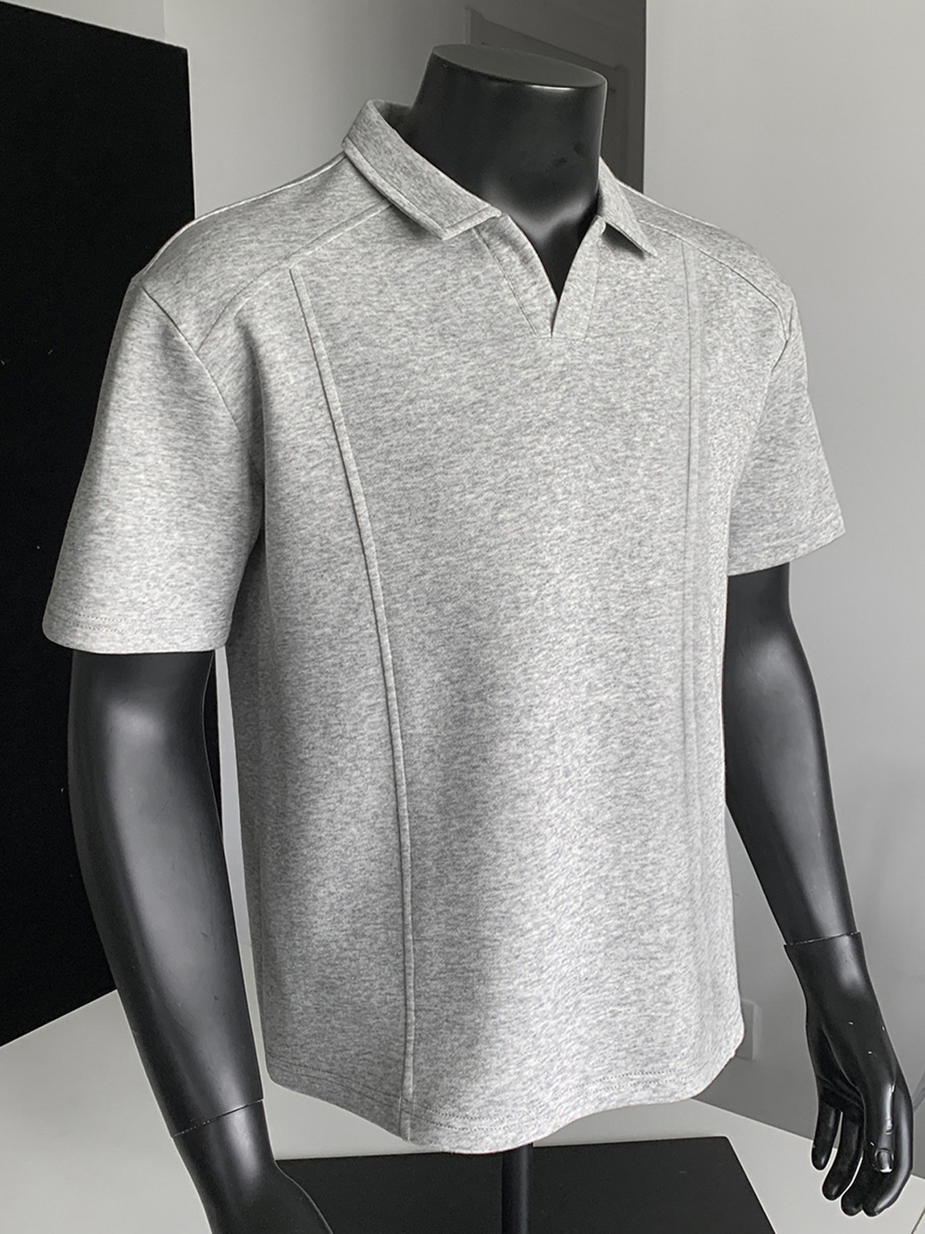 Men's Deconstructed Design Seagull Collar Casual Short-sleeved Polo Shirt