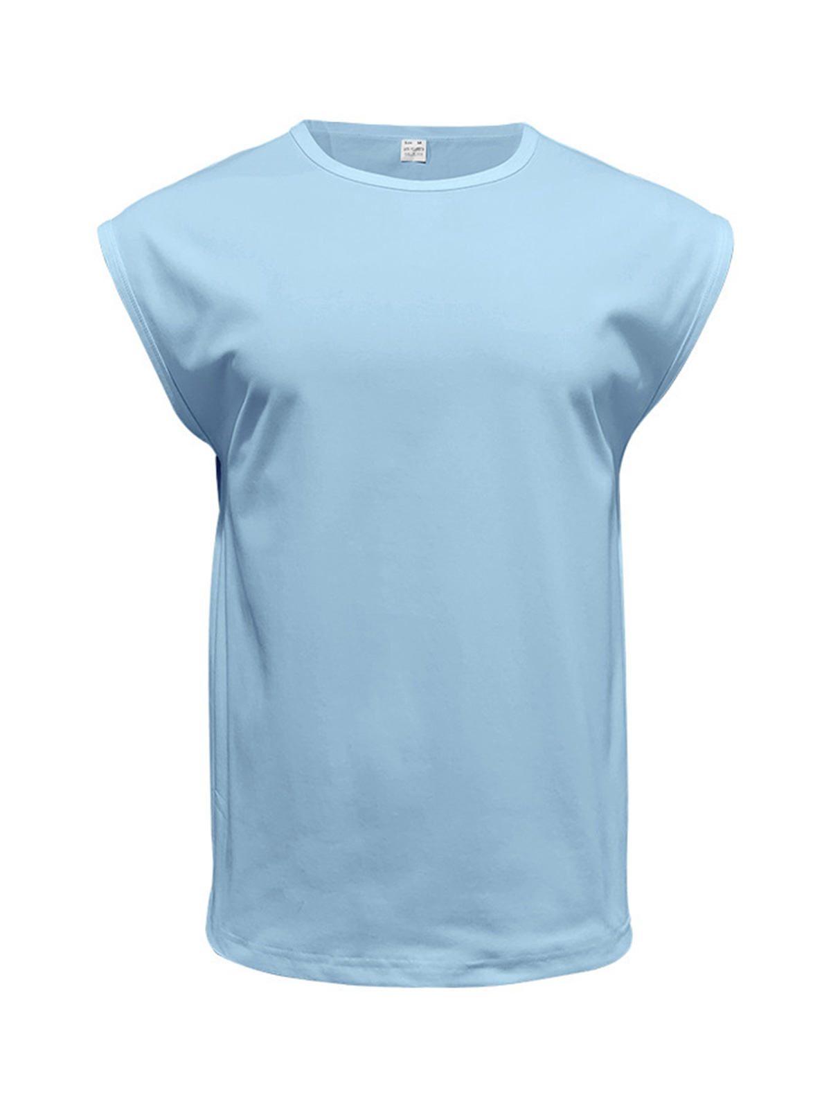 Men's Summer Round Neck Solid Color Sleeveless Tank Top T-Shirt