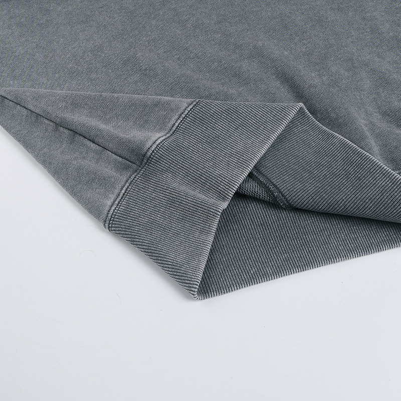 Men's Distressed Washed Cotton Round Neck Long-sleeved Sweatshirt