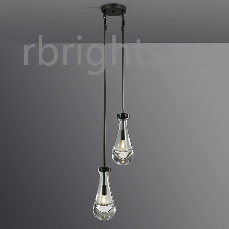 Raindrop round chandelier 5"(rod) Pendant for living room,Pendant for kitchen,Pendant for bathrooms,Pendant for bedrooms,Pendant for foyer,Pendant for stairways,Pendant for dining room Rbrights MattE Black  