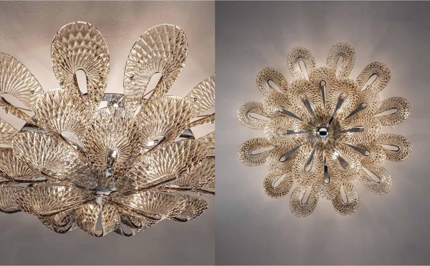 Flushmount Bella Murano Glass Flower Chandelier