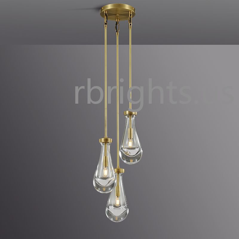 Raindrop round chandelier 8"(rod) chandeliers for dining room,chandeliers for stairways,chandeliers for foyer,chandeliers for bedrooms,chandeliers for kitchen,chandeliers for living room Rbrights Vintage Brass  