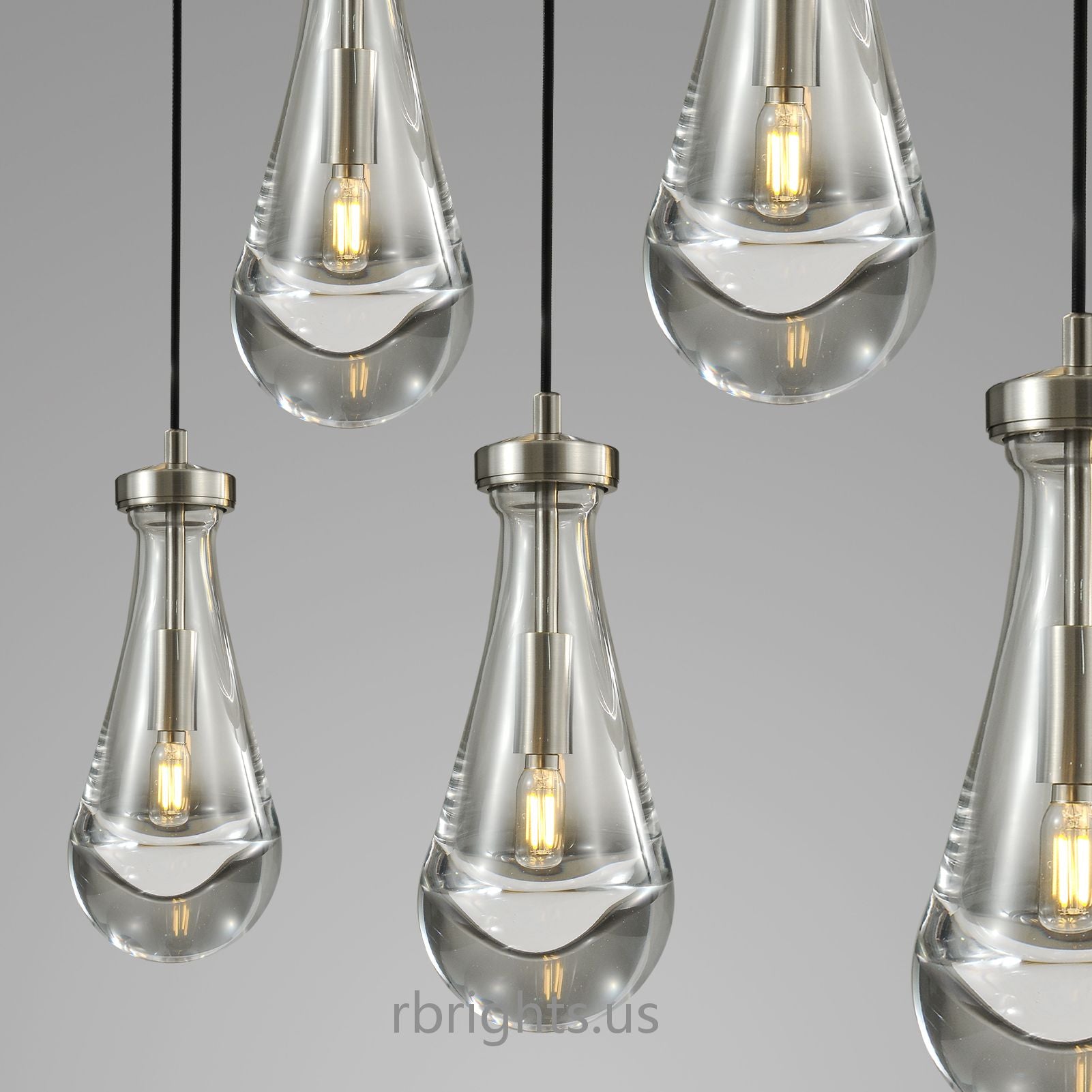 Raindrops Rectangular Chandelier 36" cord chandeliers for dining room,chandeliers for stairways,chandeliers for foyer,chandeliers for bedrooms,chandeliers for kitchen,chandeliers for living room Rbrights   