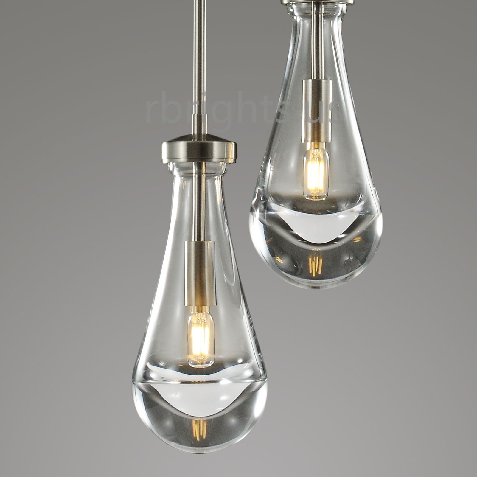 Raindrop round chandelier 5"(rod) Pendant for living room,Pendant for kitchen,Pendant for bathrooms,Pendant for bedrooms,Pendant for foyer,Pendant for stairways,Pendant for dining room Rbrights   