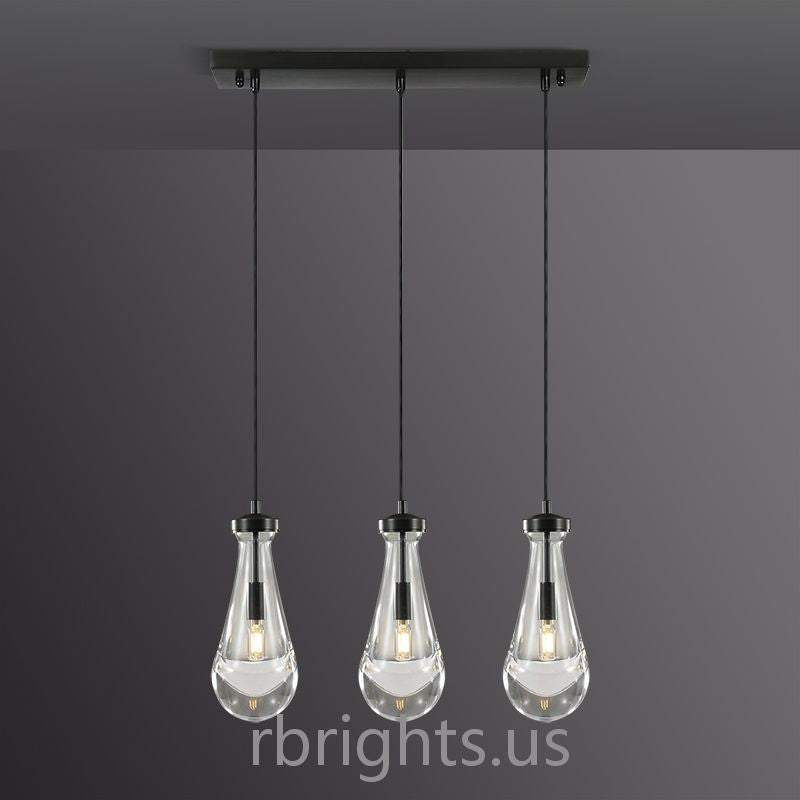 Raindrops Rectangular Chandelier 22" Cord chandeliers for dining room,chandeliers for stairways,chandeliers for foyer,chandeliers for bedrooms,chandeliers for kitchen,chandeliers for living room Rbrights MattE Black  