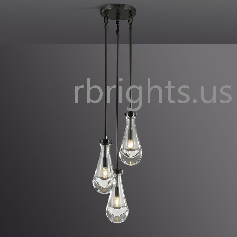 Raindrop round chandelier 8"(rod) chandeliers for dining room,chandeliers for stairways,chandeliers for foyer,chandeliers for bedrooms,chandeliers for kitchen,chandeliers for living room Rbrights MattE Black  