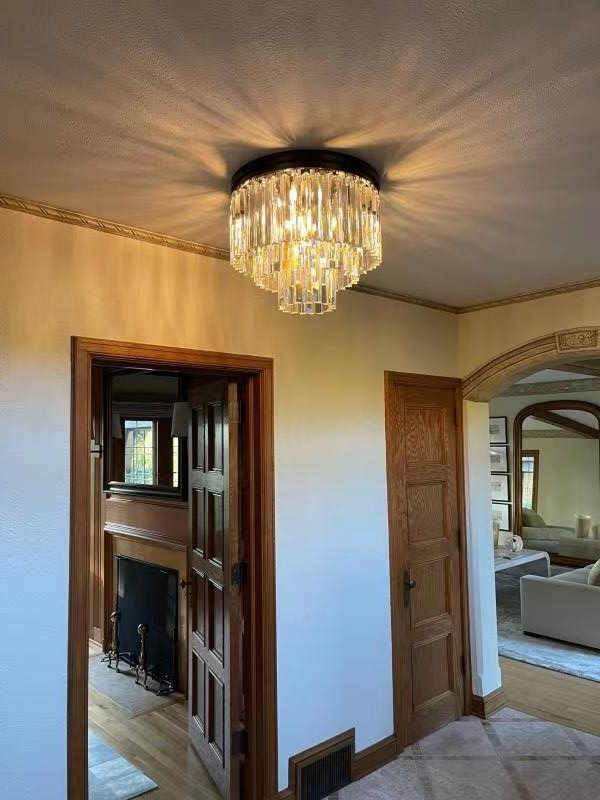 Kelly Series K9 Crystal Round Chandelier Flushmount