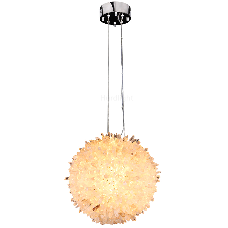 Primary Crystal Cluster Ball Pendant Light Pendant for living room,Pendant for kitchen,Pendant for bathrooms,Pendant for bedrooms,Pendant for foyer,Pendant for stairways,Pendant for dining room Rbrights 9"D  