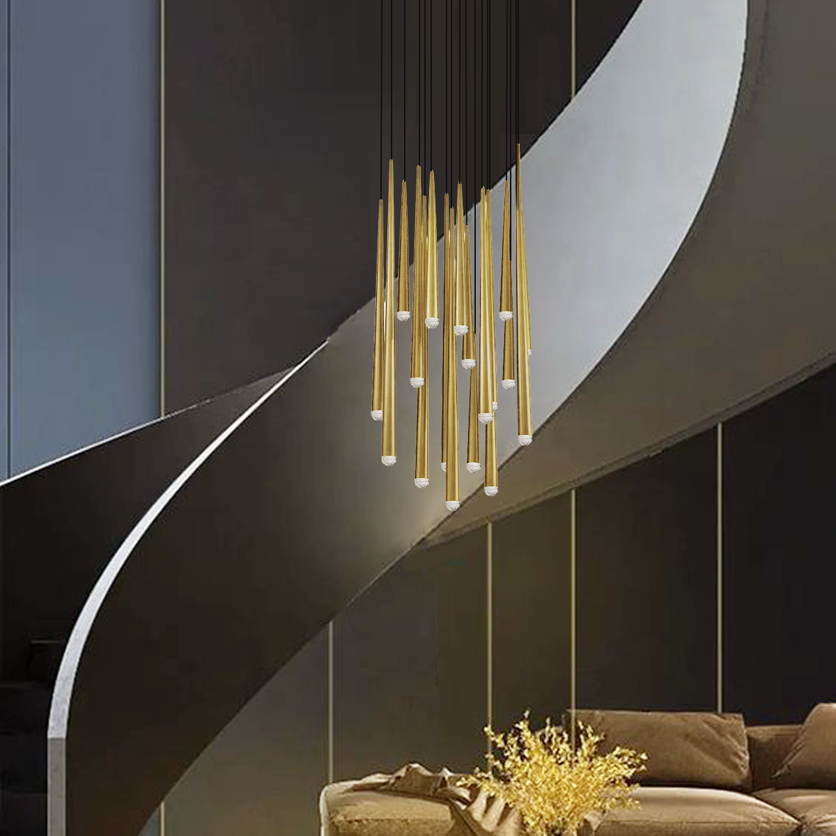 Fern Round Tubular Pendant