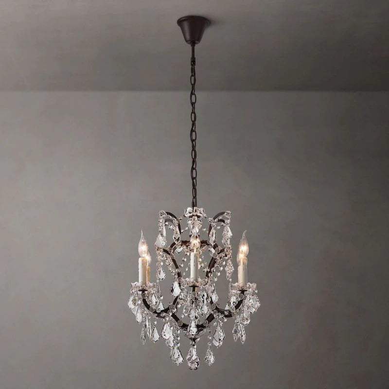 19th C. Rococo Iron & Crystal Round Chandelier 18" chandeliers for dining room,chandeliers for stairways,chandeliers for foyer,chandeliers for bedrooms,chandeliers for kitchen,chandeliers for living room rbrights   