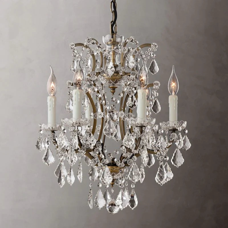 19th C. Rococo Iron & Crystal Round Chandelier 18" chandeliers for dining room,chandeliers for stairways,chandeliers for foyer,chandeliers for bedrooms,chandeliers for kitchen,chandeliers for living room rbrights   