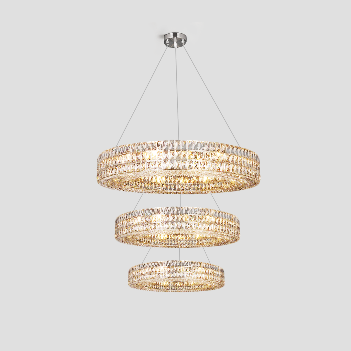 Cybele Halo Crystal Multi-Tier Ring Chandelier