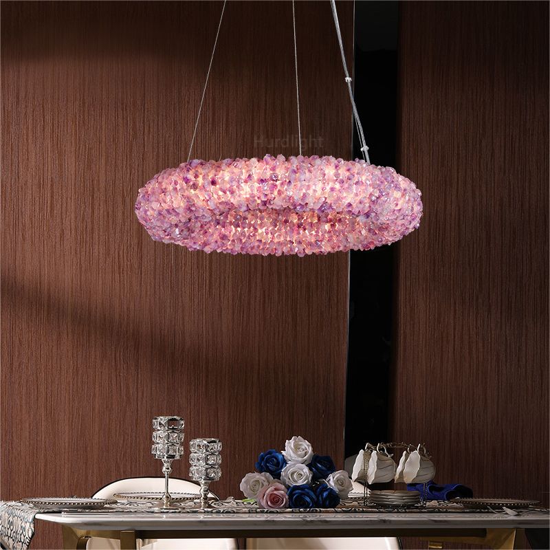 Purple Primary Crystal Cluster Round Chandelier chandeliers for dining room,chandeliers for stairways,chandeliers for foyer,chandeliers for bedrooms,chandeliers for kitchen,chandeliers for living room Rbrights   