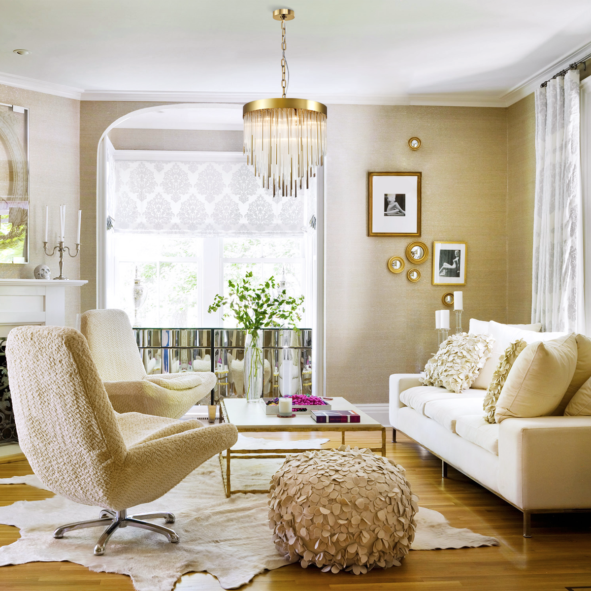 Hadint Aged 12-Light Chandelier 30"