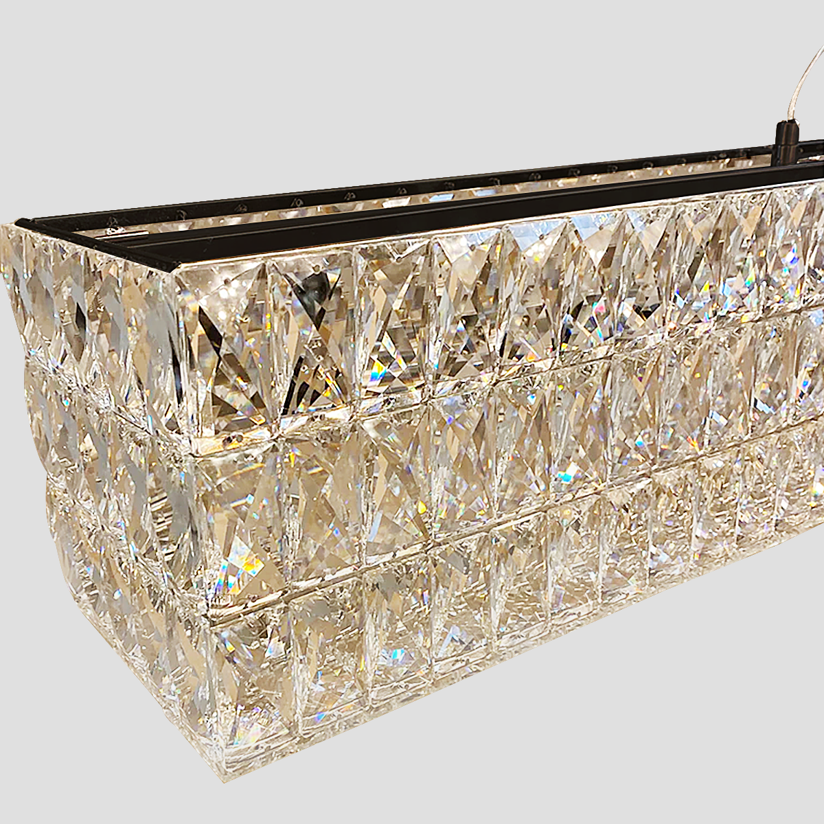 Cybele Halo Rectangular Crystal Chandelier