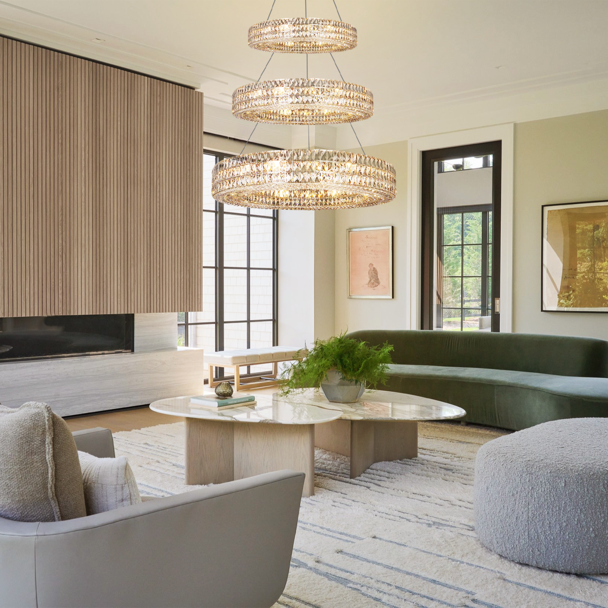 Cybele Halo Crystal Multi-Tier Ring Chandelier