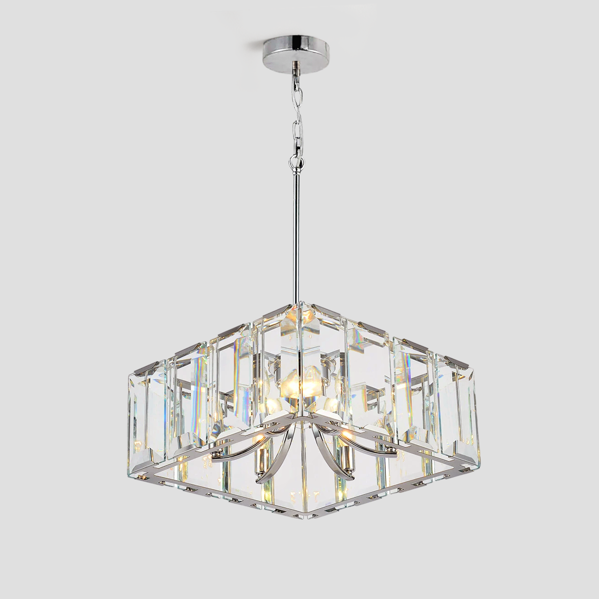 Riley Crystal Square Chandelier 24"