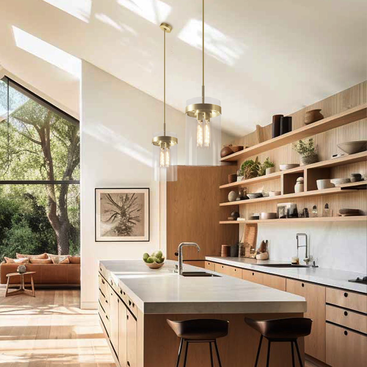 Eliza Cylinder Glass Pendant