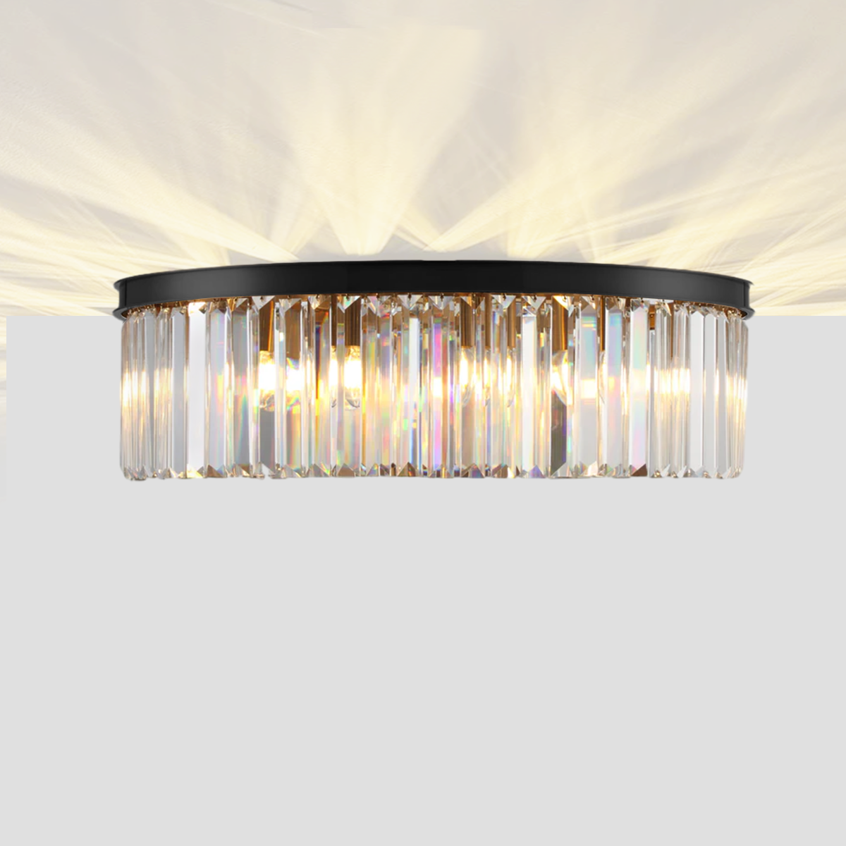 Darren 1-Tier Crystal Round Flushmount