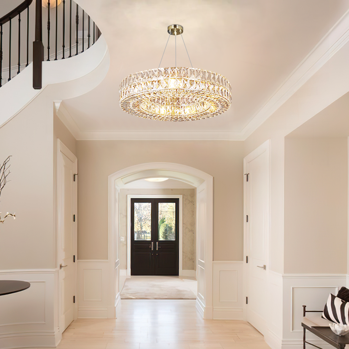 Cybele Halo Crystal Ring Chandelier