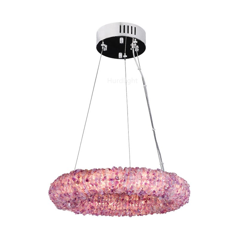 Purple Primary Crystal Cluster Round Chandelier chandeliers for dining room,chandeliers for stairways,chandeliers for foyer,chandeliers for bedrooms,chandeliers for kitchen,chandeliers for living room Rbrights   