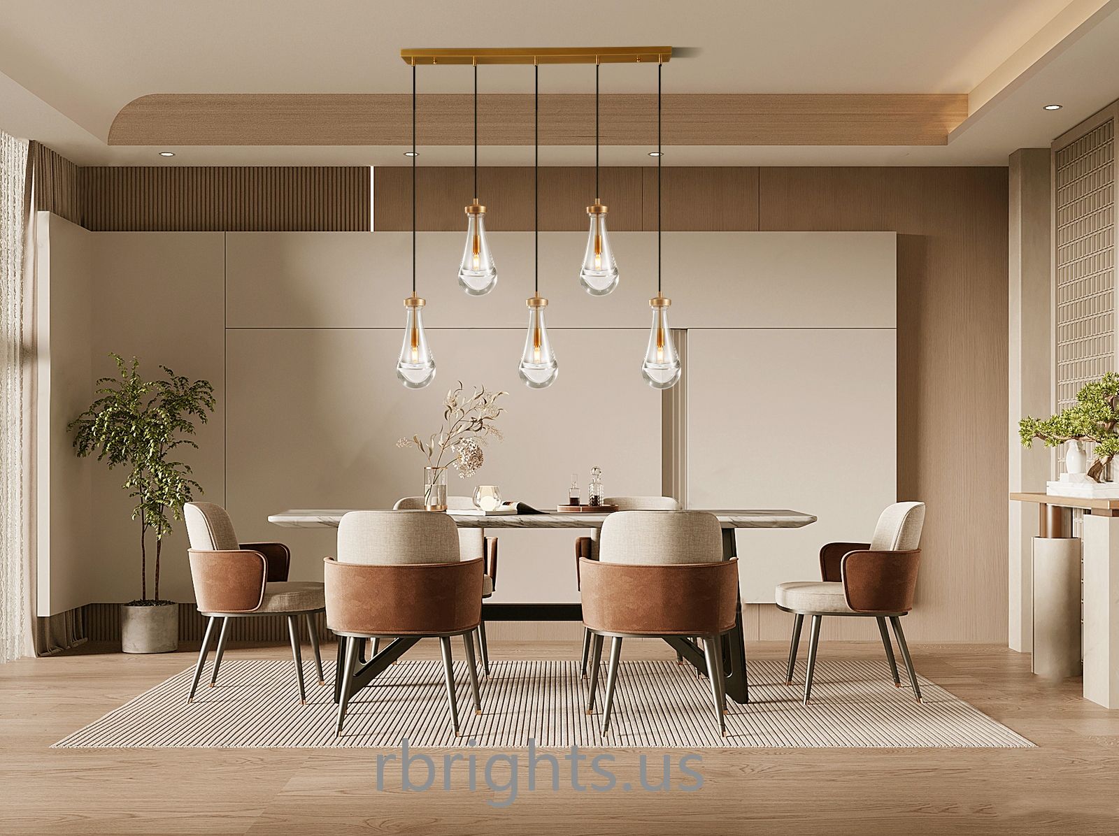 Raindrops Rectangular Chandelier 36" rod chandeliers for dining room,chandeliers for stairways,chandeliers for foyer,chandeliers for bedrooms,chandeliers for kitchen,chandeliers for living room Rbrights   