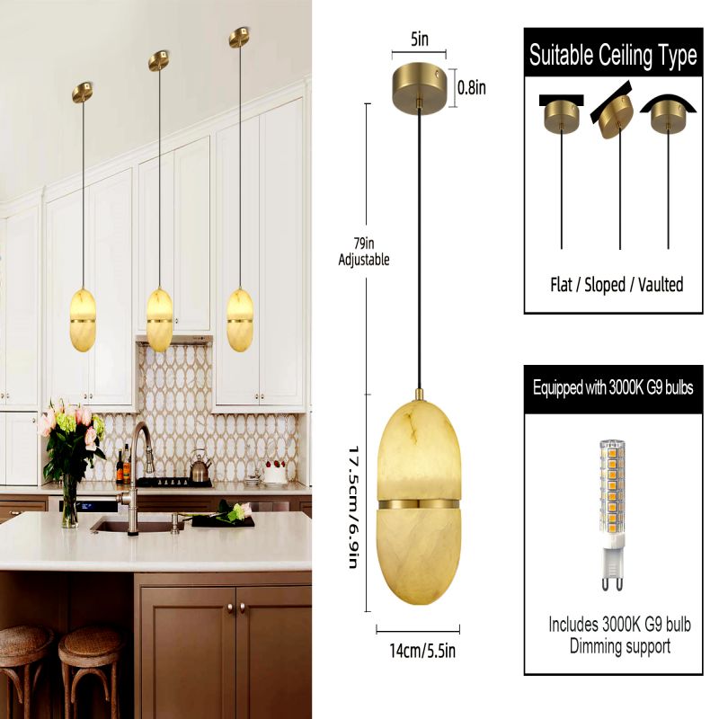 Alabaster Oval Pendant