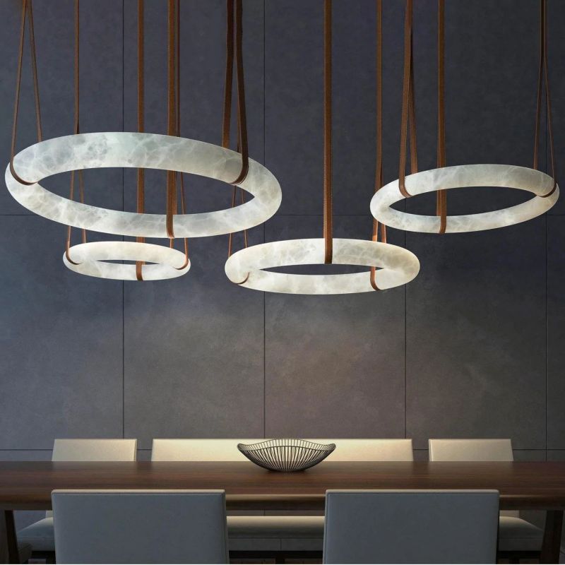 Alabaster Halo Light chandeliers for dining room,chandeliers for stairways,chandeliers for foyer,chandeliers for bedrooms,chandeliers for kitchen,chandeliers for living room Rbrights 23.6"D  
