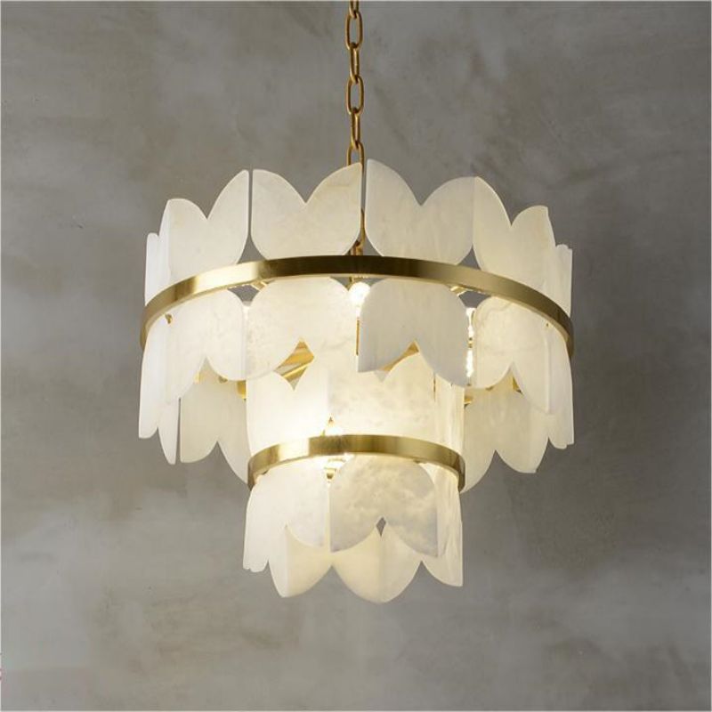 Alabaster Multi-Layer Butterfly Round Chandelier chandeliers for dining room,chandeliers for stairways,chandeliers for foyer,chandeliers for bedrooms,chandeliers for kitchen,chandeliers for living room rbrights 2 Layer  