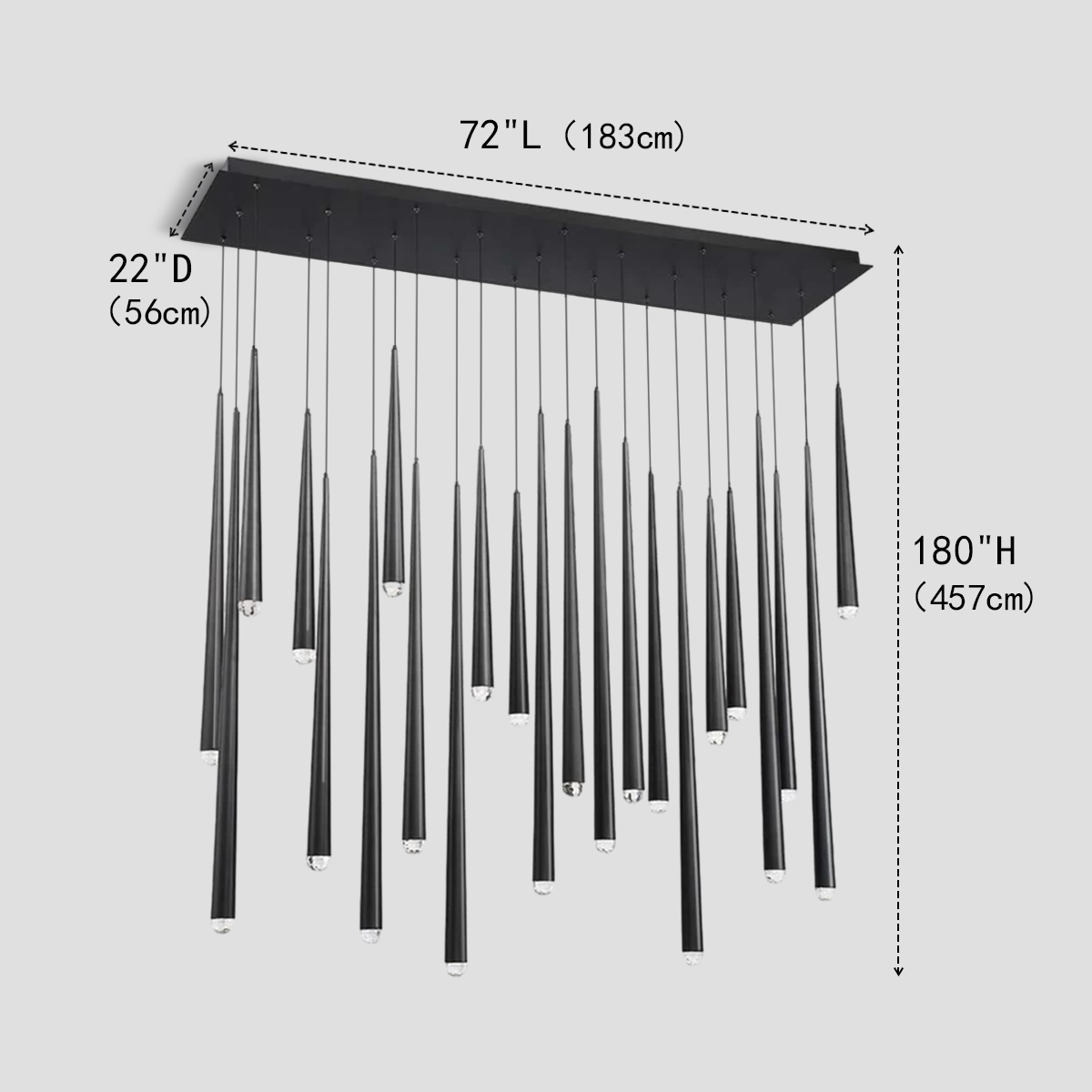 Fern Rectangle Tubular Pendant