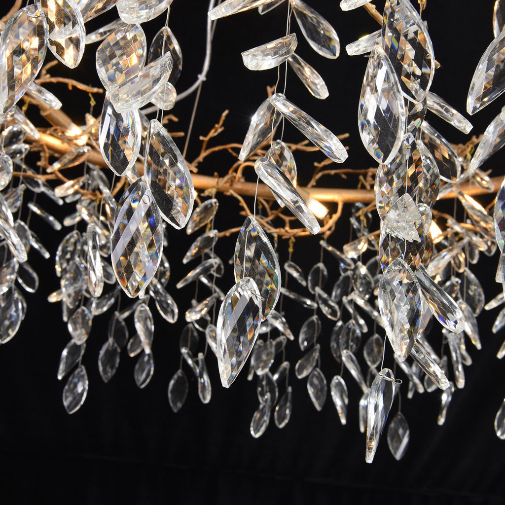 Arianna Round Gold Clear Modern Crystal Chandelier chandeliers for dining room,chandeliers for stairways,chandeliers for foyer,chandeliers for bedrooms,chandeliers for kitchen,chandeliers for living room Rbrights   