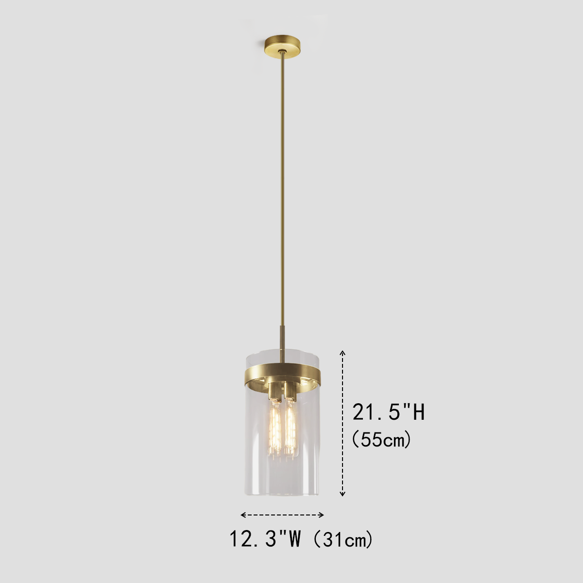 Eliza Cylinder Glass Pendant