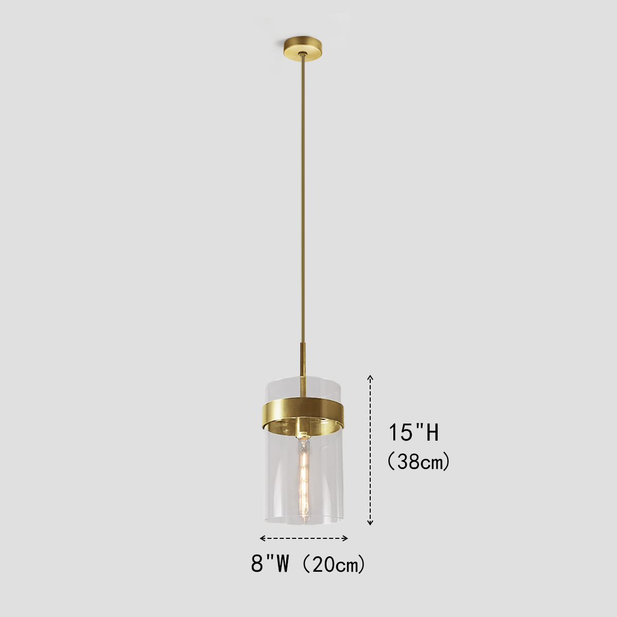 Eliza Cylinder Glass Pendant