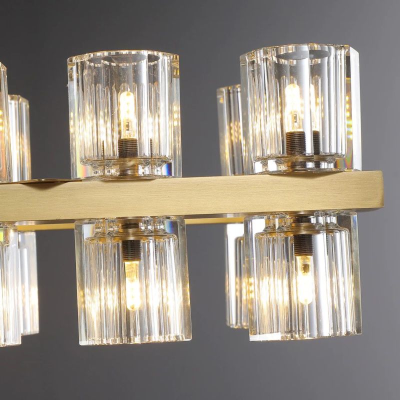 Beliy Crystal Rectangular Chandelier 54"