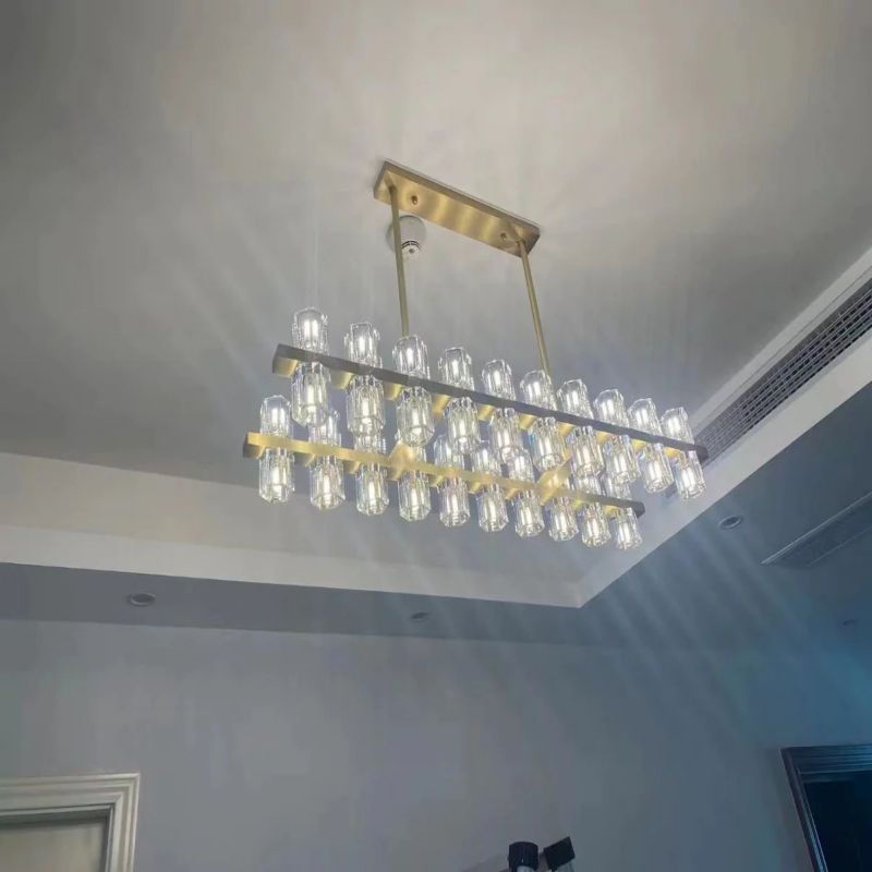 Beliy Crystal Rectangular Chandelier 54"