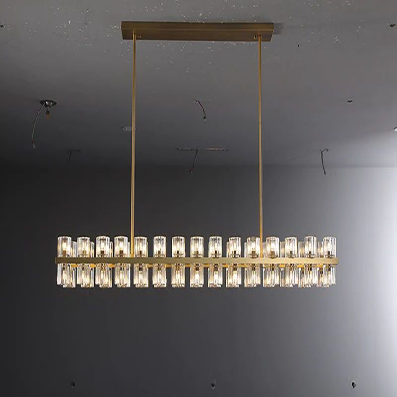 Beliy Crystal Rectangular Chandelier 54"