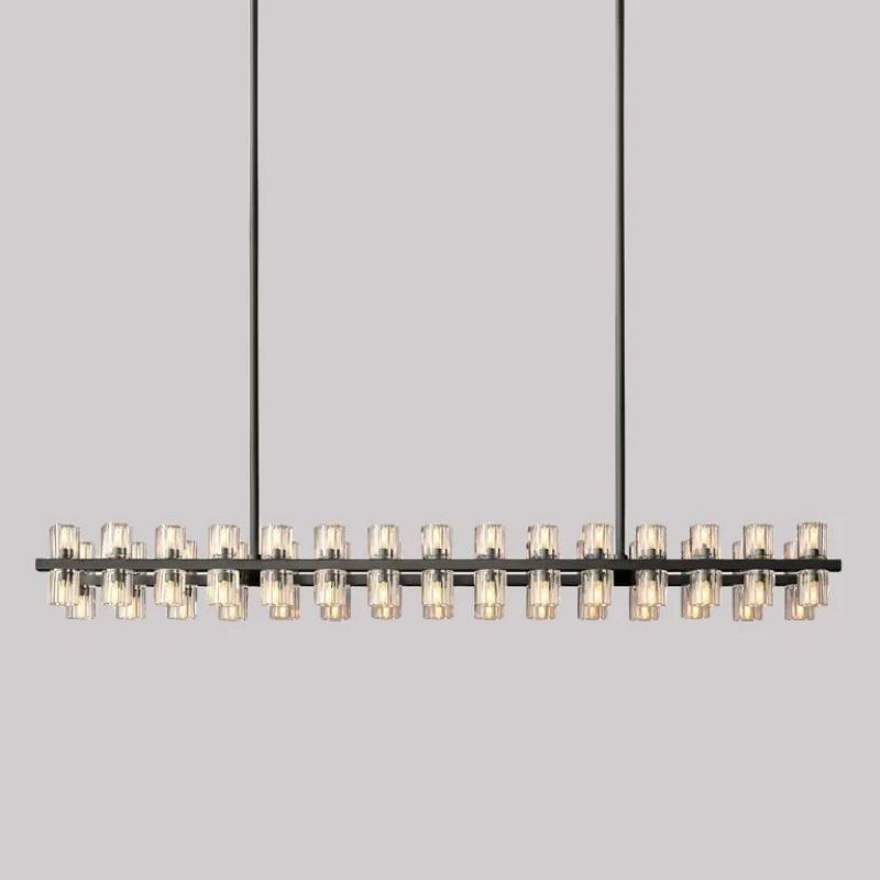 Beliy Crystal Rectangular Chandelier 72"