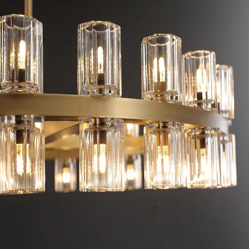 Beliy Crystal Shades Round Chandelier 36"