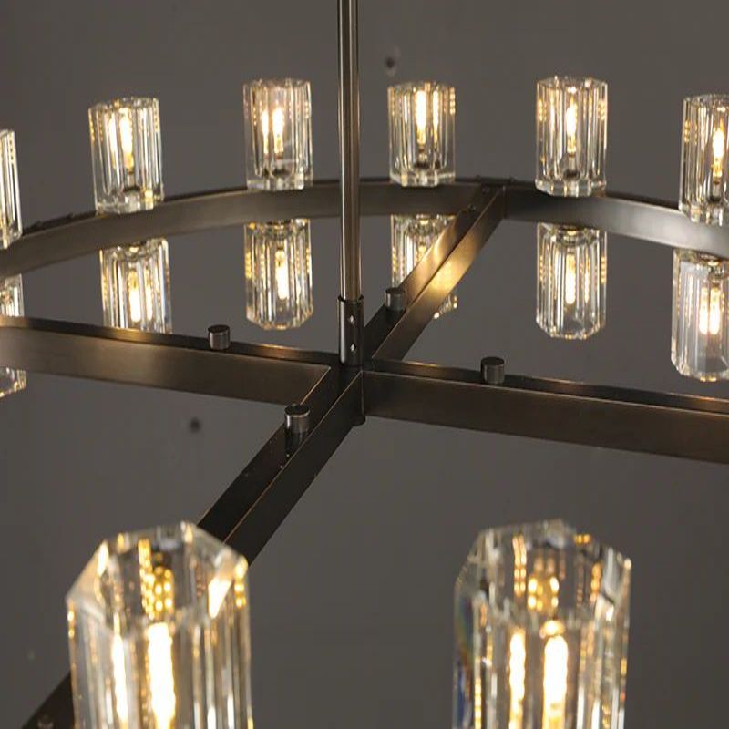 Beliy Crystal Shades Round Chandelier 36"