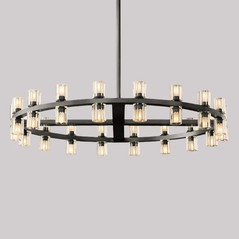 Beliy Crystal Shades Round Chandelier 36"
