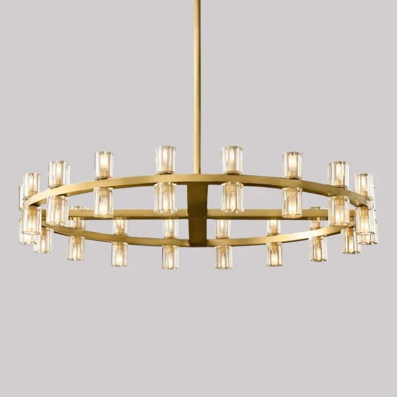 Beliy Crystal Shades Round Chandelier 36"