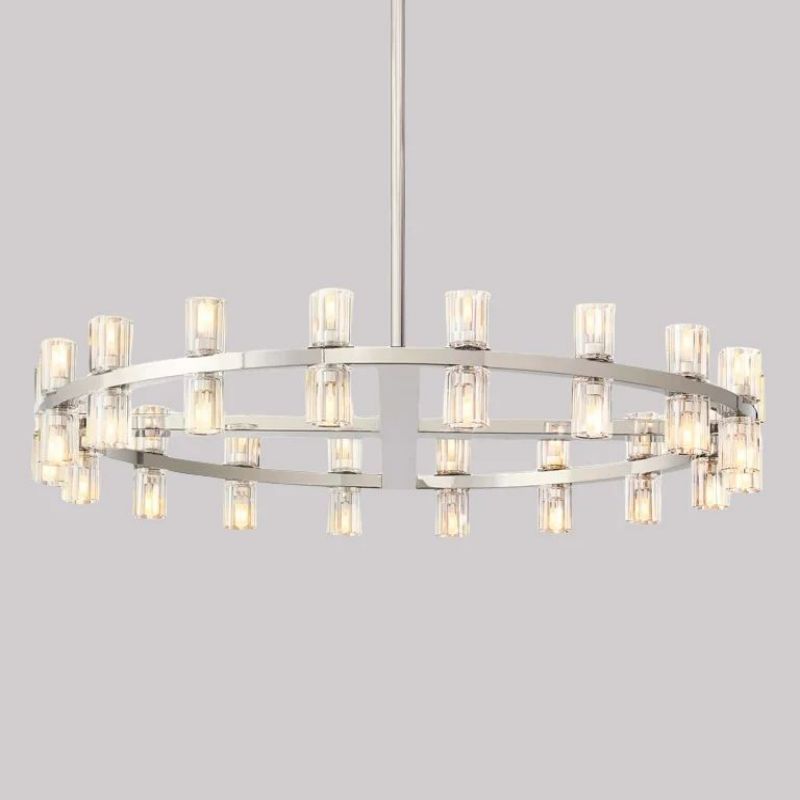 Beliy Crystal Shades Round Chandelier 36"
