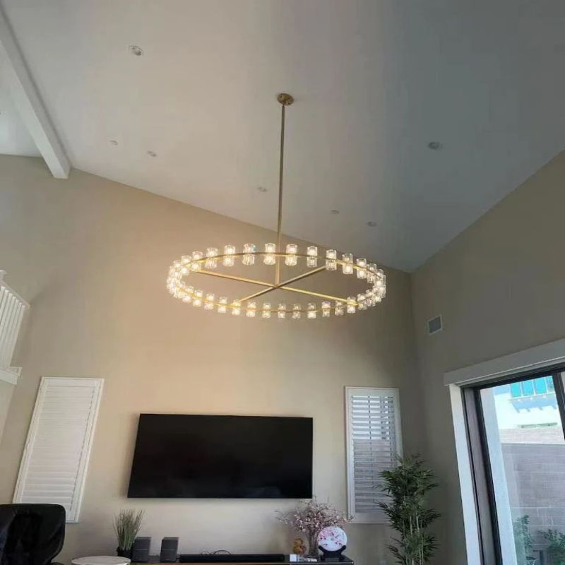 Beliy Crystal Shades Round Chandelier 36"