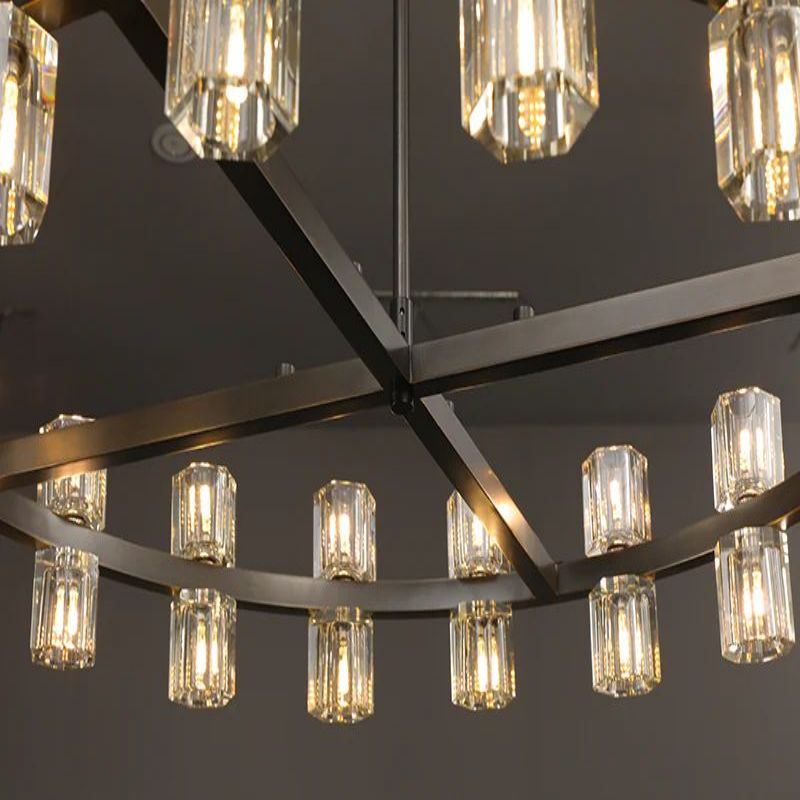 Beliy Crystal Shades Round Chandelier 36"