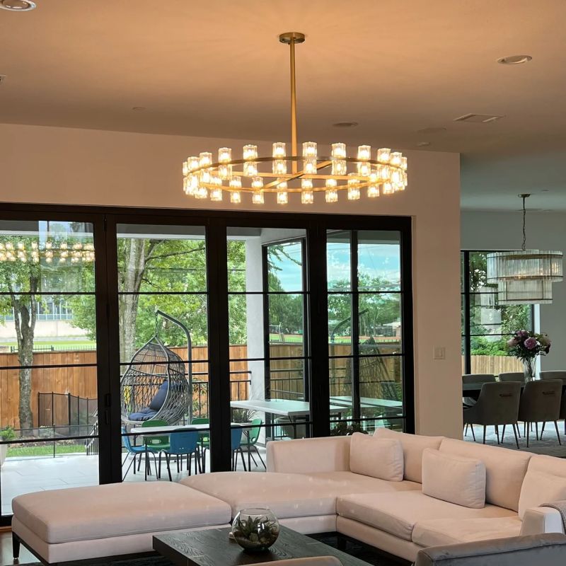 Beliy Crystal Shades Round Chandelier 48"