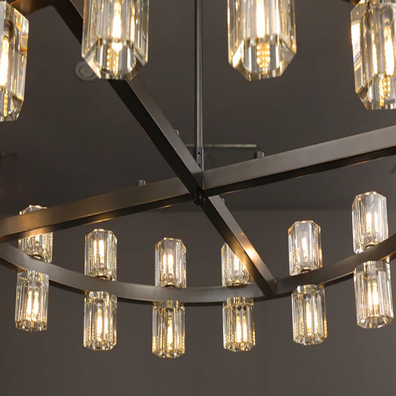 Beliy Crystal Shades Round Chandelier 48"