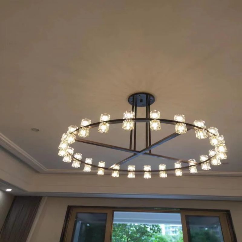 Beliy Crystal Shades Round Chandelier 48"